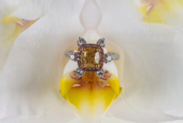 stone ring on flower