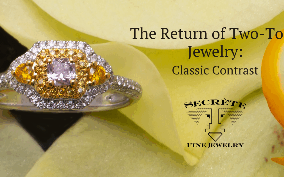 two tone jewelry two tone engagement ring, 2 tone engagement rings, two tone engagement rings, vintage diamond engagement rings, mixed metal jewelry, custom engagement rings, handmade engagement rings, platinum and gold ring, rose gold engagement ring, unique engagement rings, engagement rings Washington DC, engagement rings Bethesda