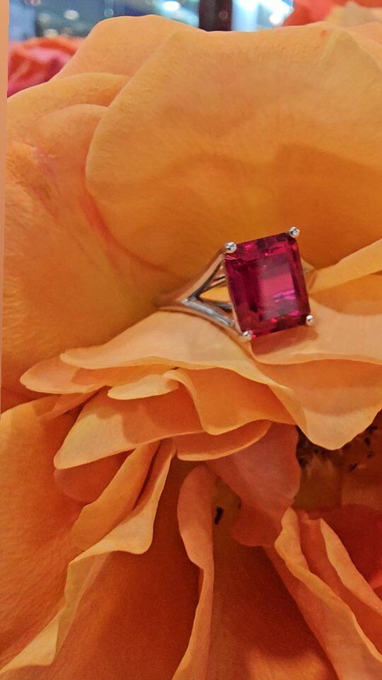 This juicy red ruby weighs 3.5ct, and symbolizes a special anniversary for a lovely couple ❤️ We set this gorgeous emerald cut gem in a white gold split shank to provide the ultimate pop of color! 

#redruby #rubyring #ruby #emeraldcut #splitshank #anniversary #anniversarygift #customdesign #dcbrides #dcluxury #dcwedding #dcproposal #customjewelry #dcweddings #bespokedcjewelry #engagement #design #handcrafted #secretefinejewelry #smallbusiness